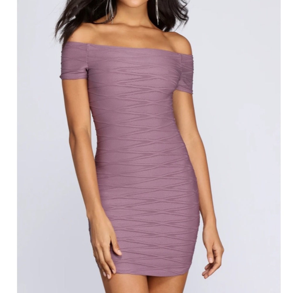 Royal Blue Off Shoulder Body Con Dress